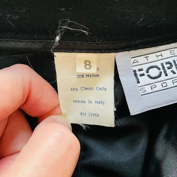 Vintage 80s Size 8 Forenza Skirt - Black Wool Pockets Buttons Sportwear - Picture 8 of 8